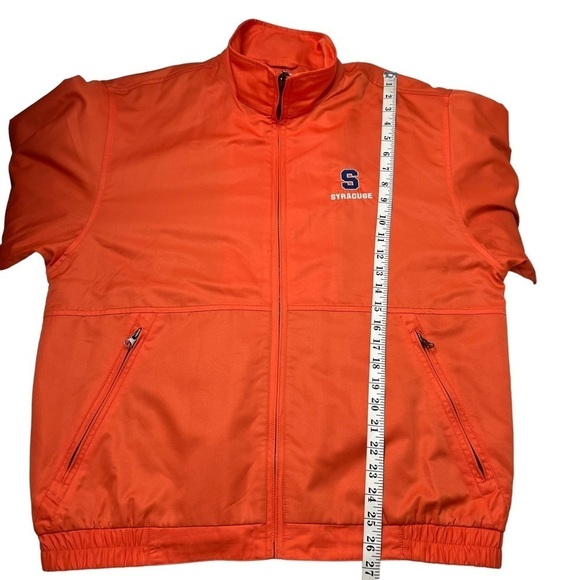 SYRACUSE + CUTTER & BUCK Golf Jacket Orange Lightweight Spring Full Zip Pocket L - Picture 7 of 8